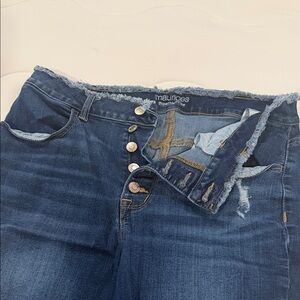 Maurices High Rise Button Fly Jeans - Dark Blue